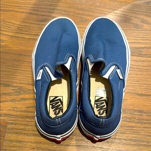 Vans Blue Canvas Slip-On Sneakers